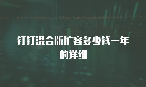钉钉混合版扩容多少钱一年的详细