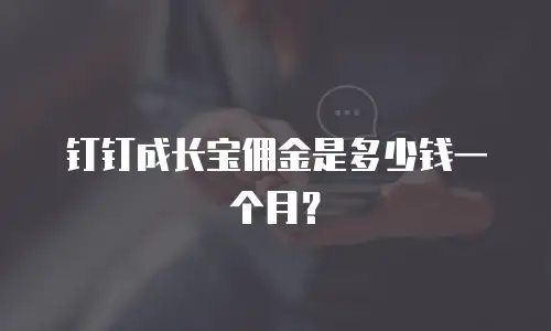 钉钉成长宝佣金是多少钱一个月？