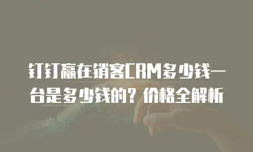 钉钉赢在销客CRM多少钱一台是多少钱的？价格全解析