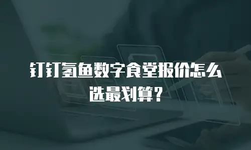 钉钉氢鱼数字食堂报价怎么选最划算？