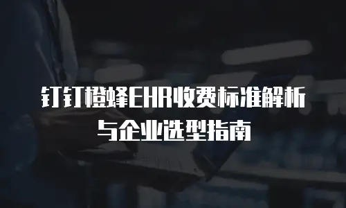 钉钉橙蜂EHR收费标准解析与企业选型指南