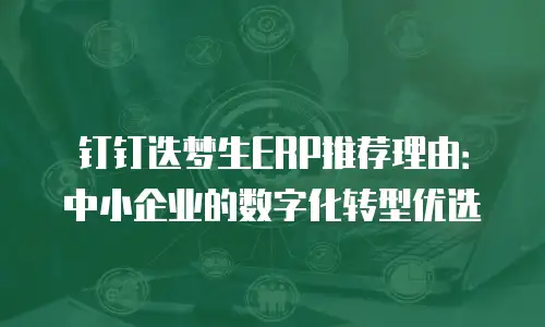 钉钉迭梦生ERP推荐理由：中小企业的数字化转型优选