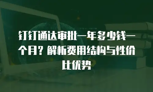 钉钉通达审批一年多少钱一个月？解析费用结构与性价比优势