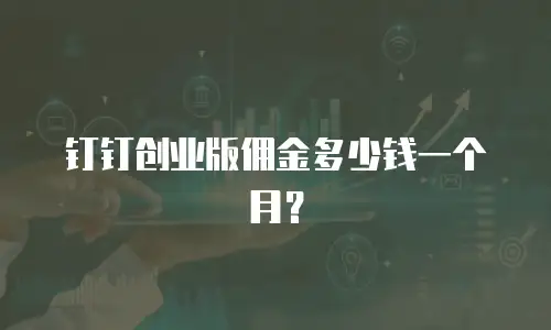 钉钉创业版佣金多少钱一个月？