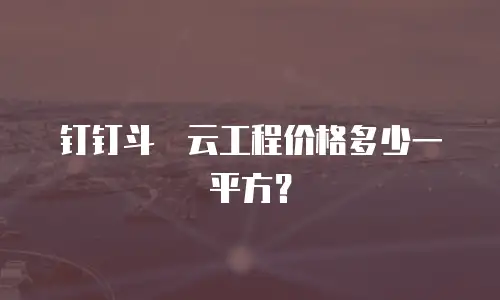 钉钉斗栱云工程价格多少一平方？