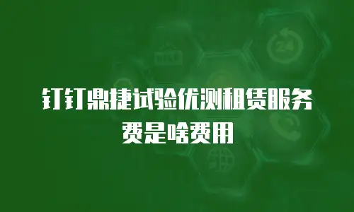 钉钉鼎捷试验优测租赁服务费是啥费用