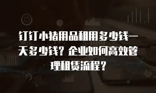 钉钉小猪用品租用多少钱一天多少钱？企业如何高效管理租赁流程？