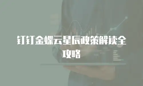钉钉金蝶云星辰政策解读全攻略