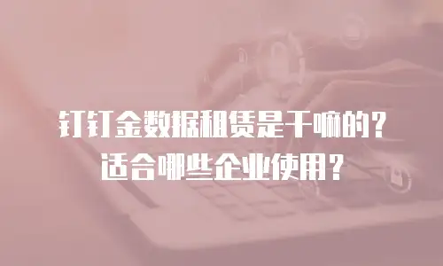钉钉金数据租赁是干嘛的？适合哪些企业使用？