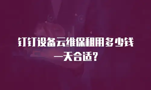 钉钉设备云维保租用多少钱一天合适？
