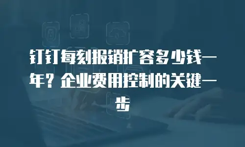 钉钉每刻报销扩容多少钱一年？企业费用控制的关键一步