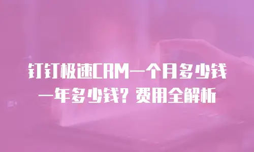 钉钉极速CRM一个月多少钱一年多少钱？费用全解析