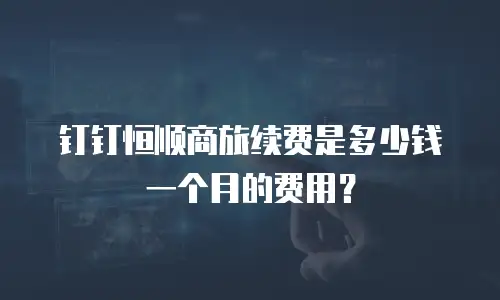 钉钉恒顺商旅续费是多少钱一个月的费用？