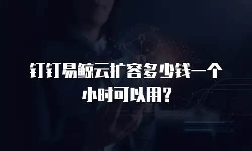 钉钉易鲸云扩容多少钱一个小时可以用？