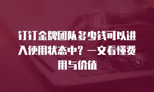 钉钉金牌团队多少钱可以进入使用状态中？一文看懂费用与价值