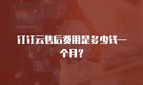 钉钉云售后费用是多少钱一个月？