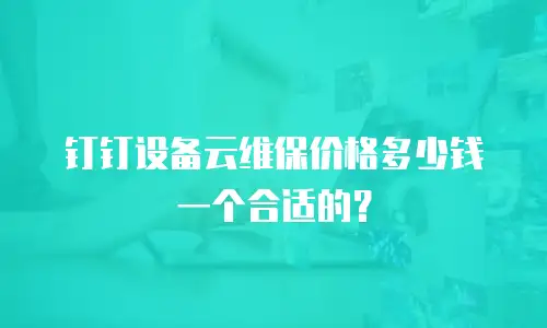 钉钉设备云维保价格多少钱一个合适的？