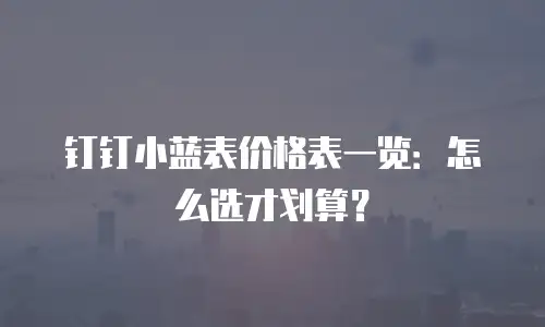 钉钉小蓝表价格表一览：怎么选才划算？