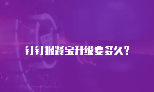 钉钉报餐宝升级要多久？