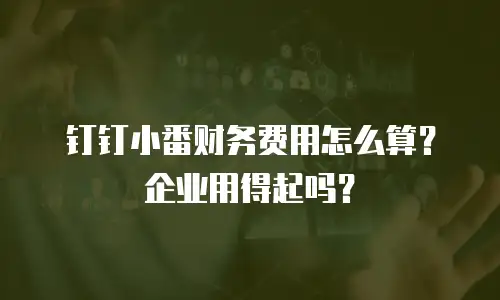 钉钉小番财务费用怎么算？企业用得起吗？