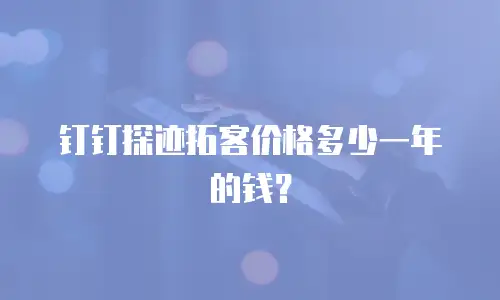 钉钉探迹拓客价格多少一年的钱？