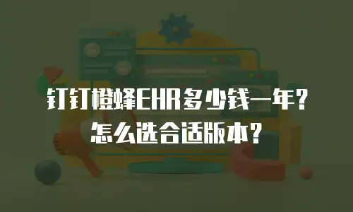 钉钉橙蜂EHR多少钱一年？怎么选合适版本？