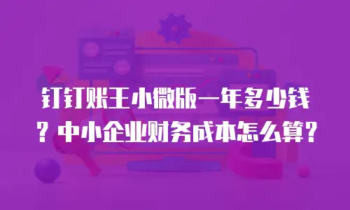 钉钉账王小微版一年多少钱？中小企业财务成本怎么算？