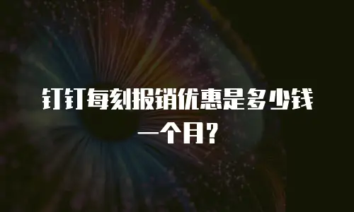 钉钉每刻报销优惠是多少钱一个月？