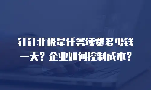 钉钉北极星任务续费多少钱一天？企业如何控制成本？