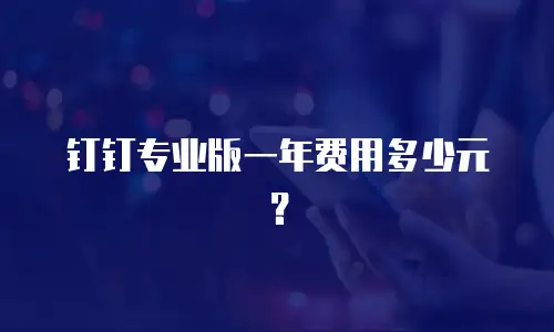 钉钉专业版一年费用多少元？
