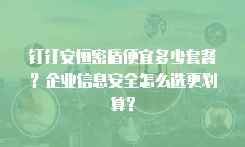 钉钉安恒密盾便宜多少套餐？企业信息安全怎么选更划算？