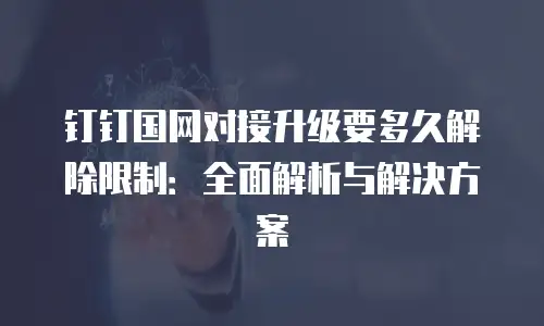 钉钉国网对接升级要多久解除限制：全面解析与解决方案