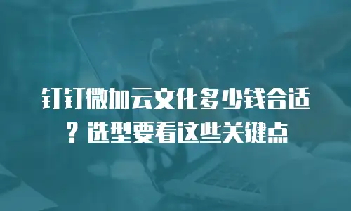 钉钉微加云文化多少钱合适？选型要看这些关键点