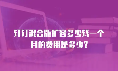 钉钉混合版扩容多少钱一个月的费用是多少？