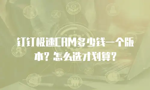 钉钉极速CRM多少钱一个版本？怎么选才划算？