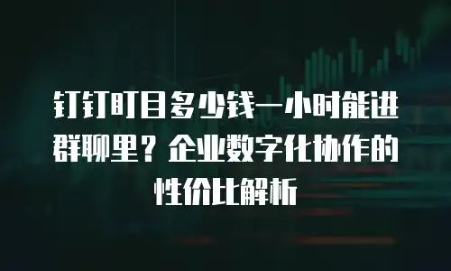 钉钉盯目多少钱一小时能进群聊里？企业数字化协作的性价比解析