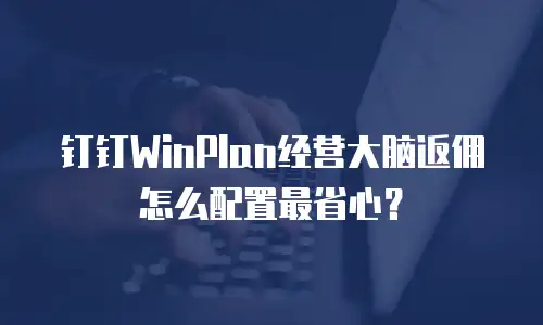 钉钉WinPlan经营大脑返佣怎么配置最省心？