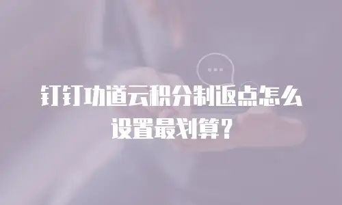 钉钉功道云积分制返点怎么设置最划算？