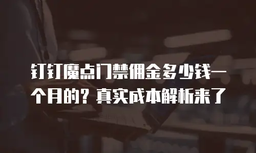 钉钉魔点门禁佣金多少钱一个月的？真实成本解析来了