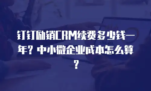 钉钉励销CRM续费多少钱一年？中小微企业成本怎么算？