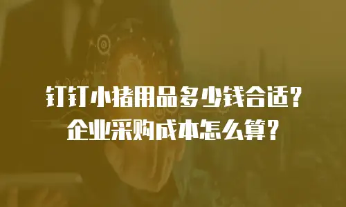 钉钉小猪用品多少钱合适？企业采购成本怎么算？