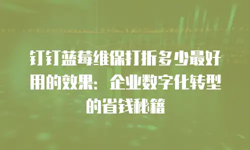 钉钉蓝莓维保打折多少最好用的效果：企业数字化转型的省钱秘籍