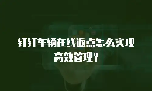 钉钉车辆在线返点怎么实现高效管理？
