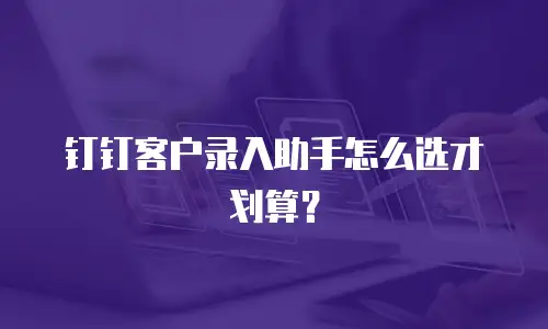 钉钉客户录入助手怎么选才划算？