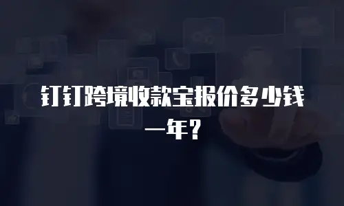 钉钉跨境收款宝报价多少钱一年？