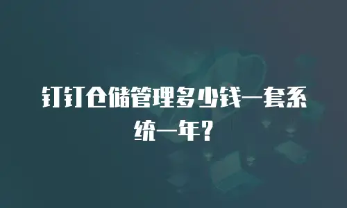 钉钉仓储管理多少钱一套系统一年？