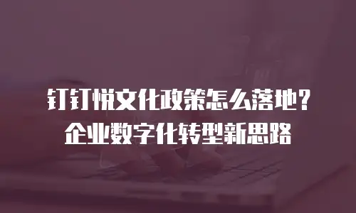 钉钉悦文化政策怎么落地？企业数字化转型新思路