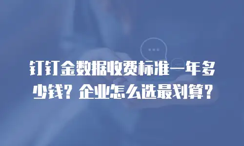 钉钉金数据收费标准一年多少钱？企业怎么选最划算？