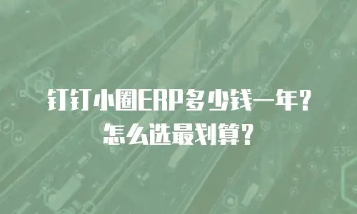 钉钉小圈ERP多少钱一年？怎么选最划算？