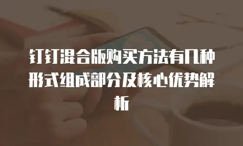 钉钉混合版购买方法有几种形式组成部分及核心优势解析